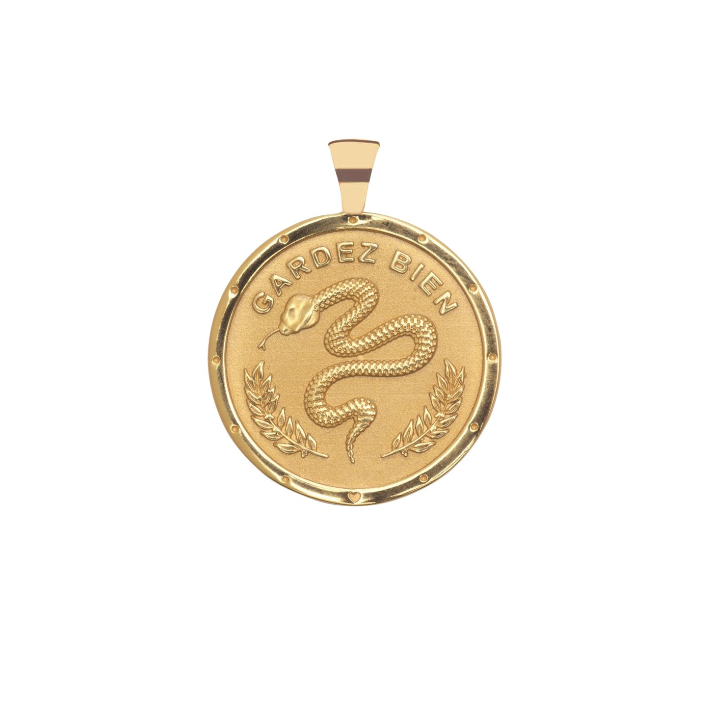 JW ORIGINAL PENDANT COIN W/ROLO CHAIN - PROTECT - GOLD