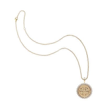 JW SISTERS PETITE EMBELLISHED COIN PENDANT 16"-18"