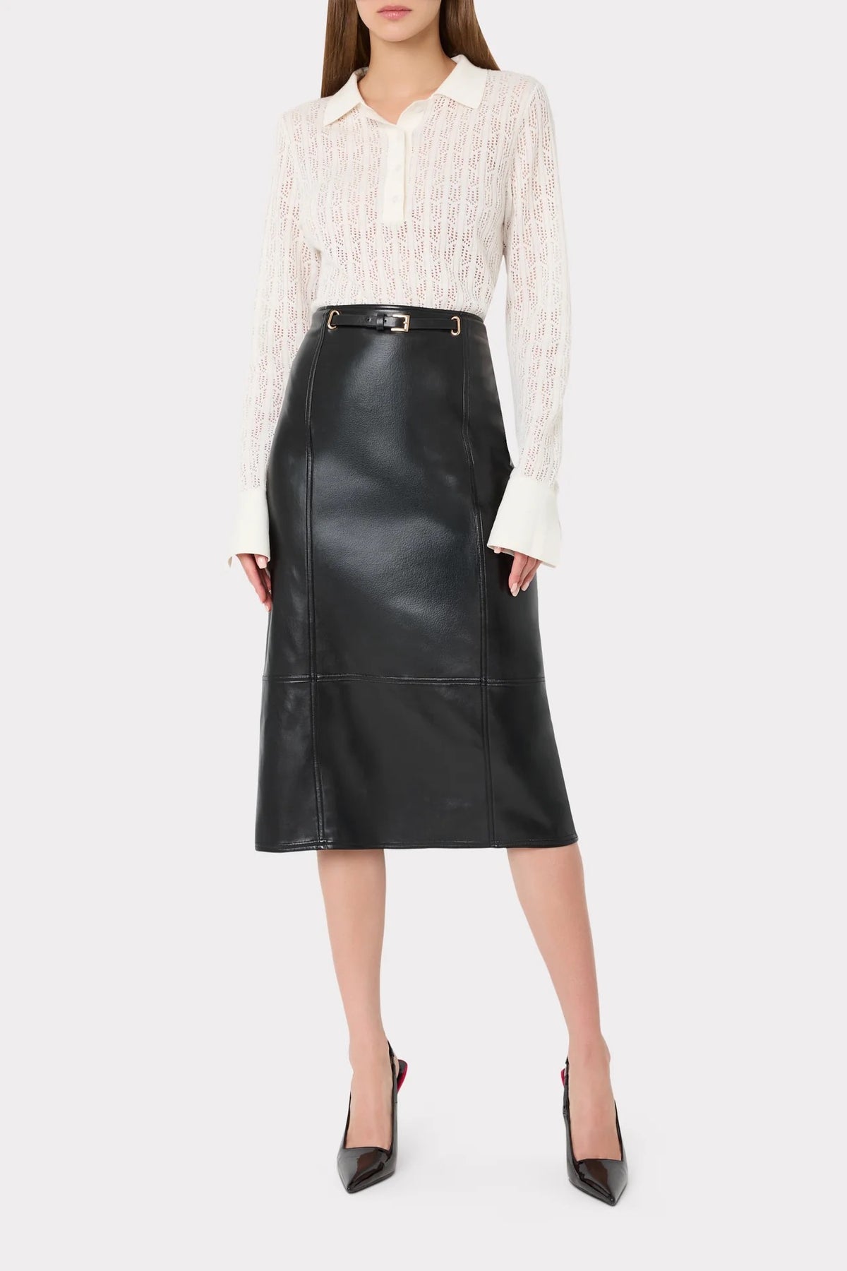 NICO VEGAN MIDI SKIRT