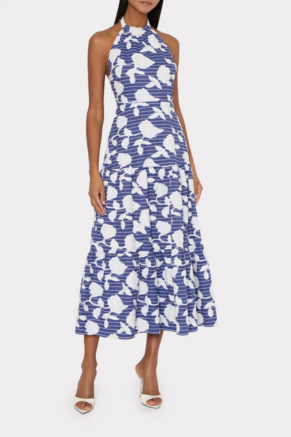 HAYDEN FLORAL EMBROIDERED MIDI DRESS