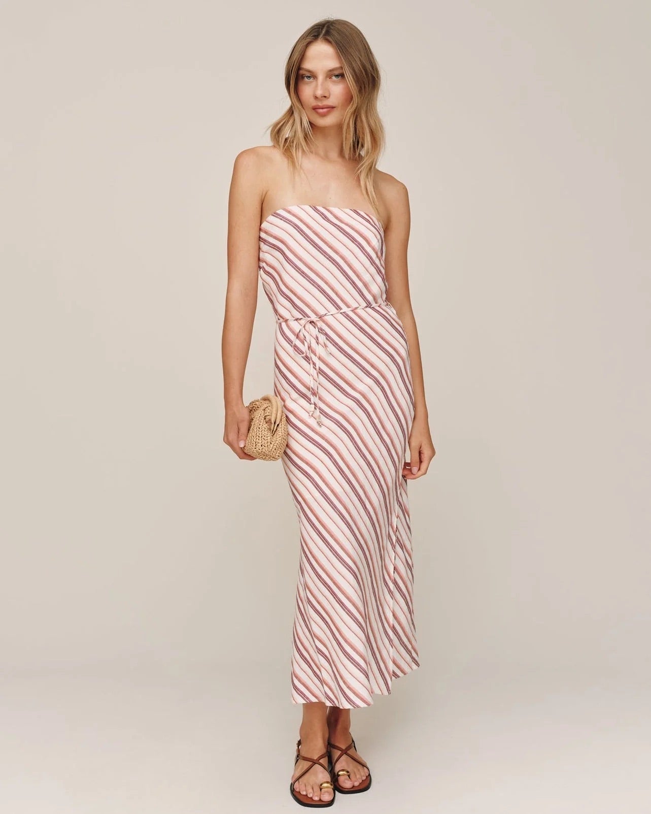 BIAS MAXI DRESS SUNSET STRIPE