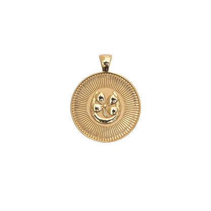 JW SMALL PENDANT COIN W/ ROLO CHAIN - LUCKY - GOLD