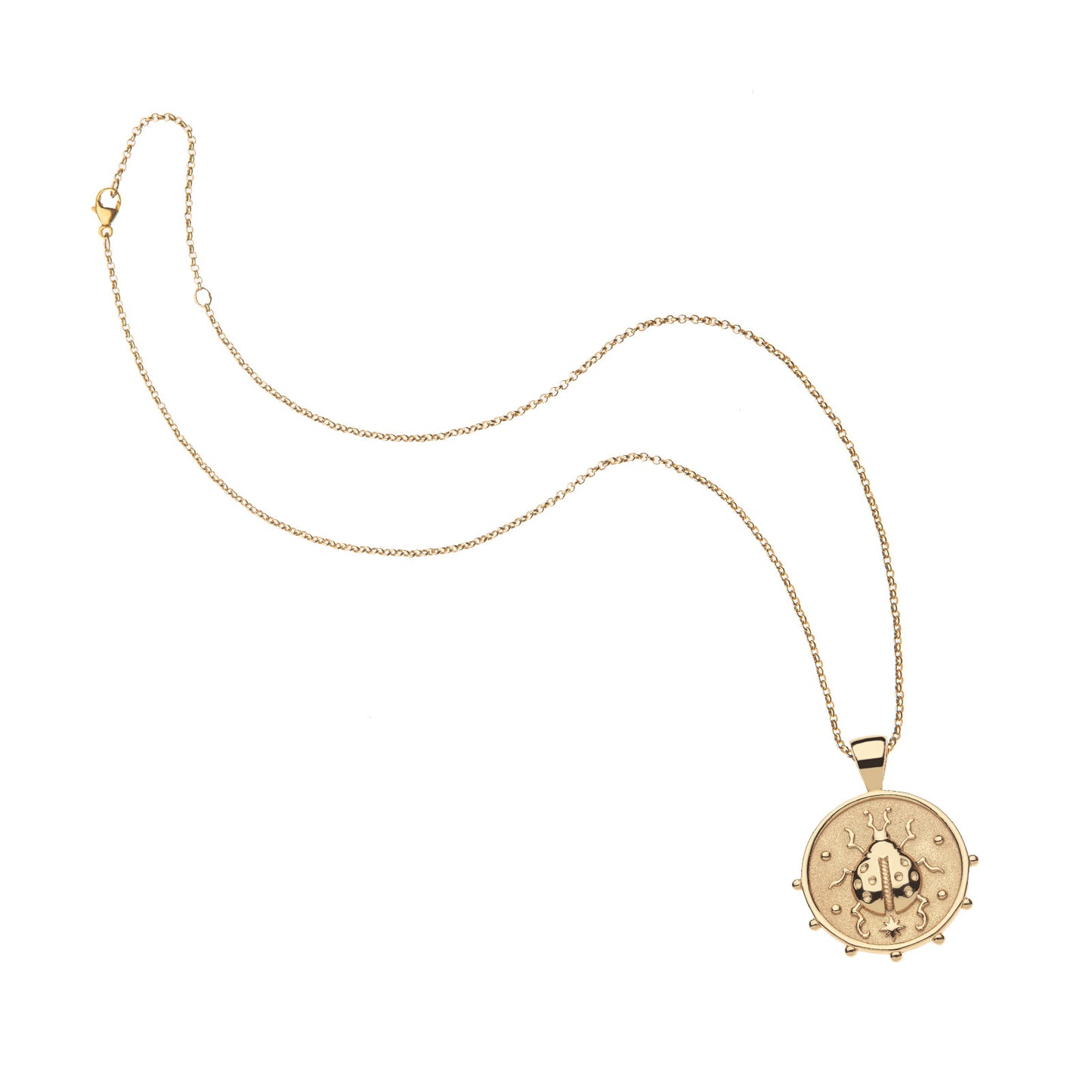 JW LUCK BE A LADYBUG JW SMALL PENDANT COIN 16-18" CLASSIC ROLO