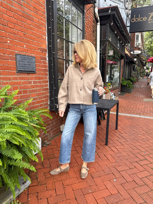 OUI JACKET IN TAUPE