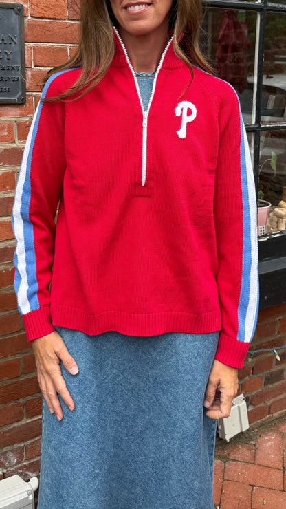 PHILLIES 1/2 ZIP SWEATER