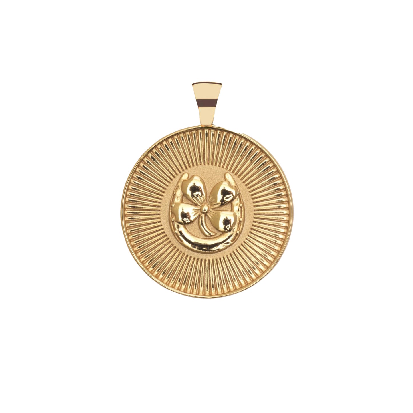 JW ORIGINAL PENDANT COIN W/ROLO CHAIN - LUCKY - GOLD
