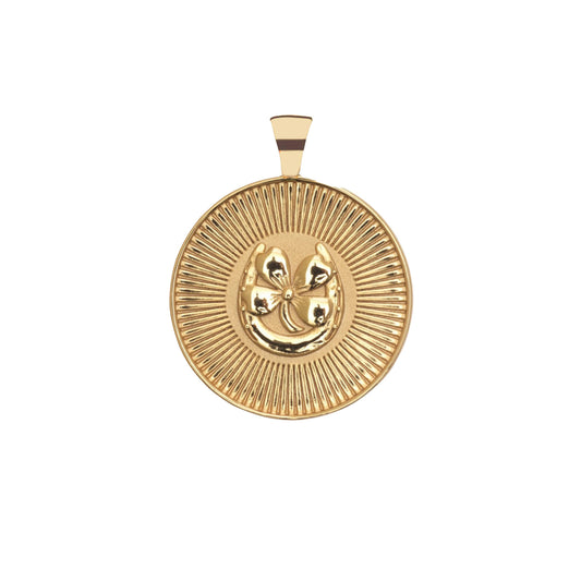 JW ORIGINAL PENDANT COIN W/ROLO CHAIN - LUCKY - GOLD