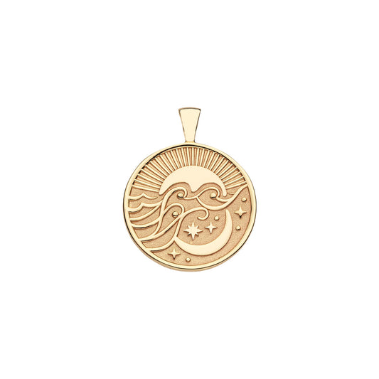 JW WANDERLUST CELESTIAL SMALL PENDANT COIN 16-18" CLASSIC ROLO
