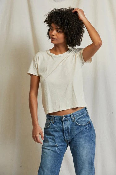 HARLEY COTTON SHORT SLEEVE BOXY CREW TEE