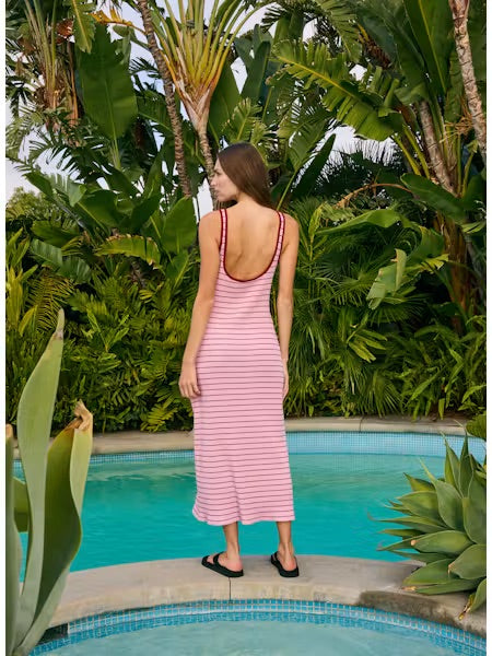 TANK DRESS WITH LOW BACK W/ TONAL BINDING