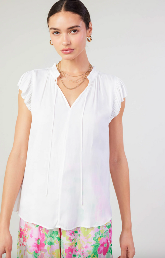 PLEATED SSLVBLOUSE