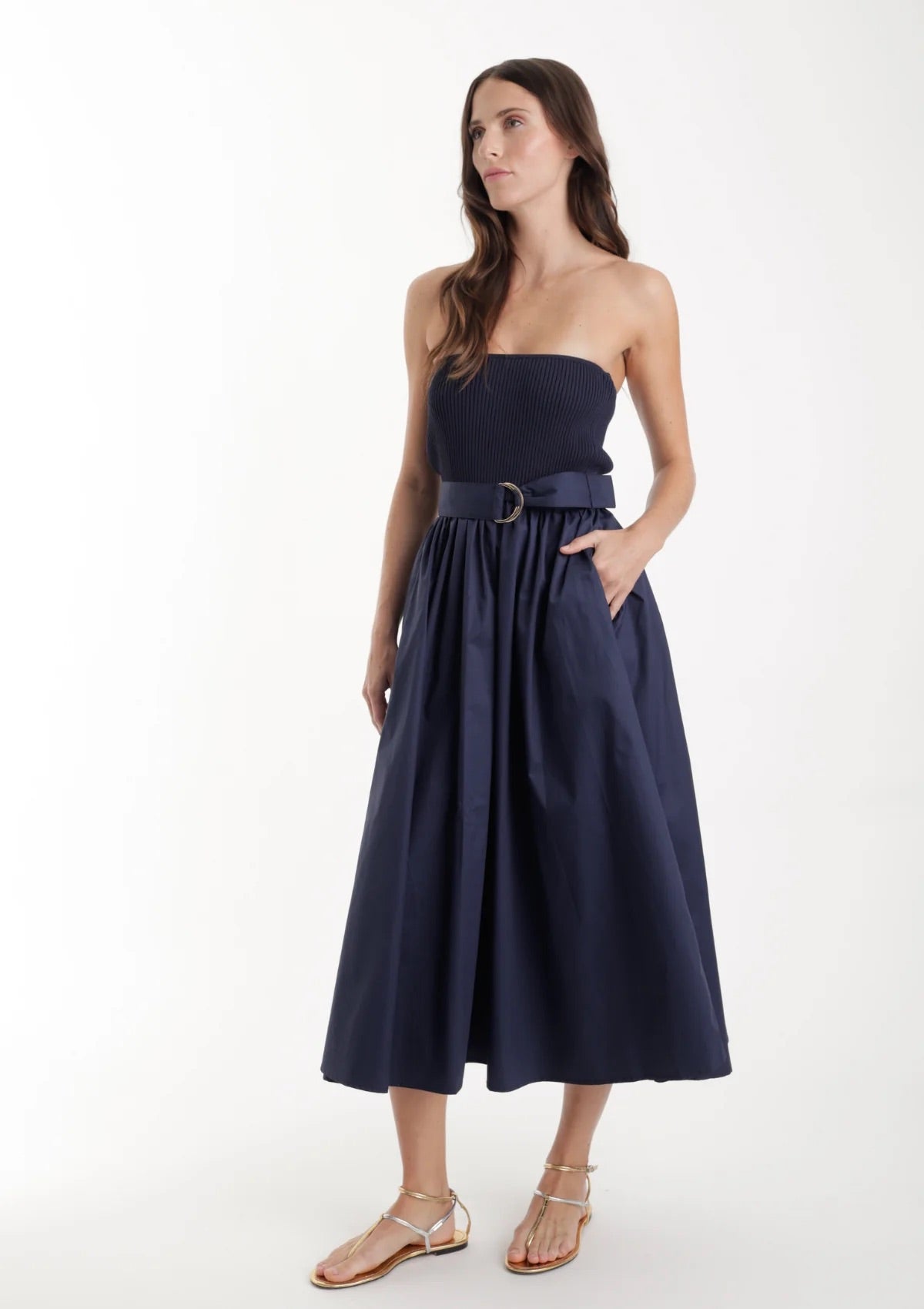 INES KNIT COMBO DRESS