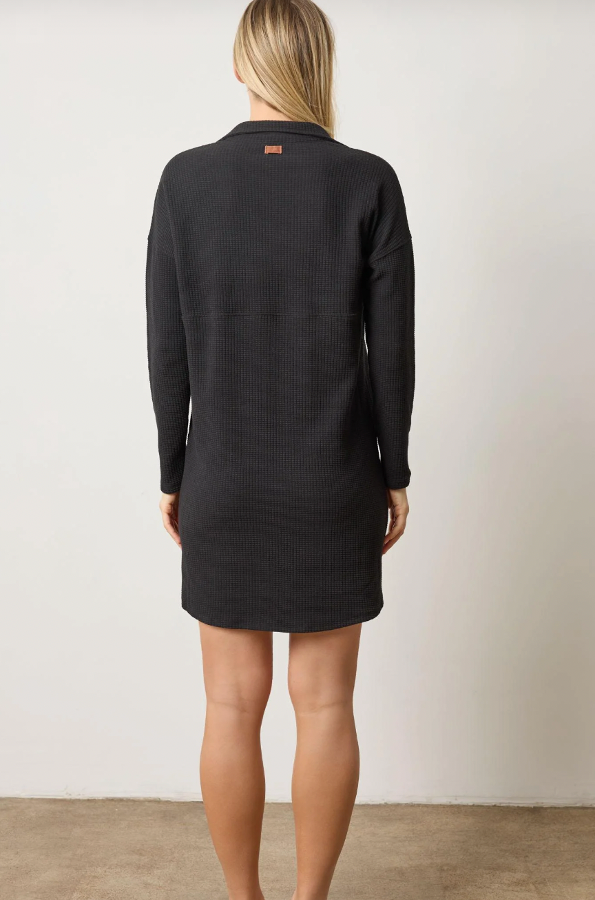 SPLIT NECK COLLARED DRESS