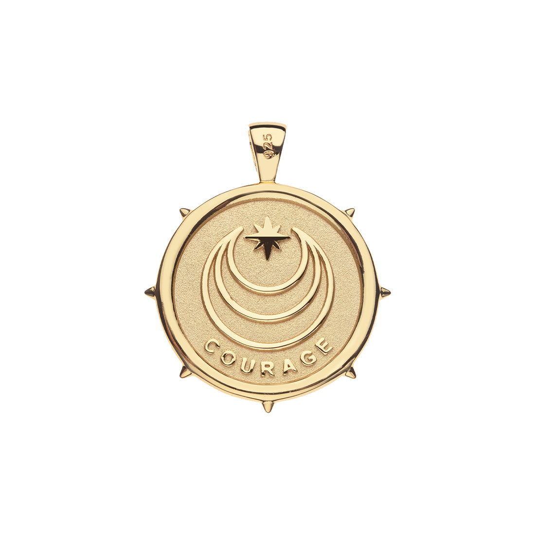 JW ORIGINAL PENDANT COIN W/ROLO CHAIN - COURAGE - GOLD