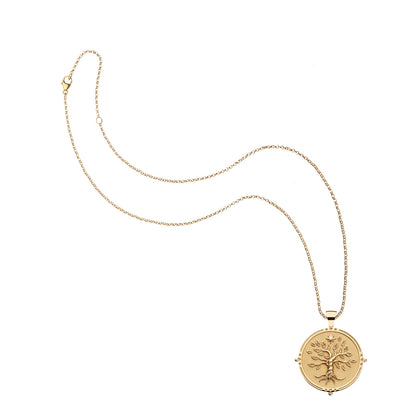 JW ORIGINAL PENDANT COIN W/ROLO CHAIN - FAITH - GOLD