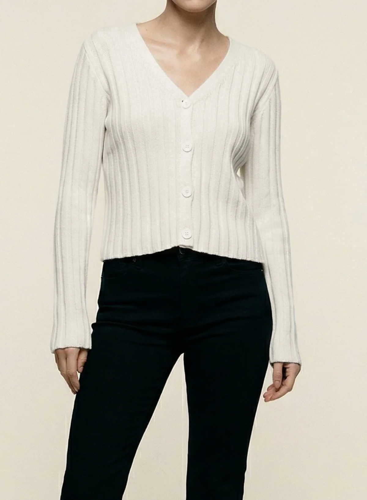 RIBBED CARDIGAN