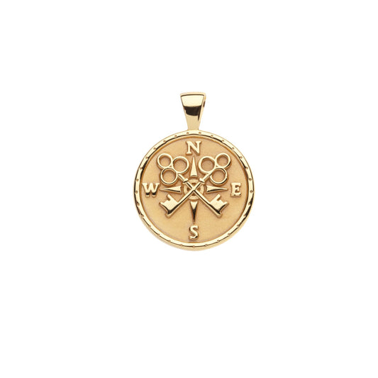 JW SMALL PENDANT COIN W/ ROLO CHAIN - FOREVER - GOLD