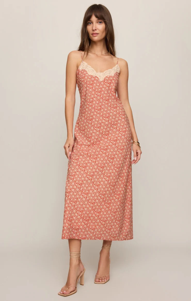 EMELIA IRIS FLORAL MIDI DRESS