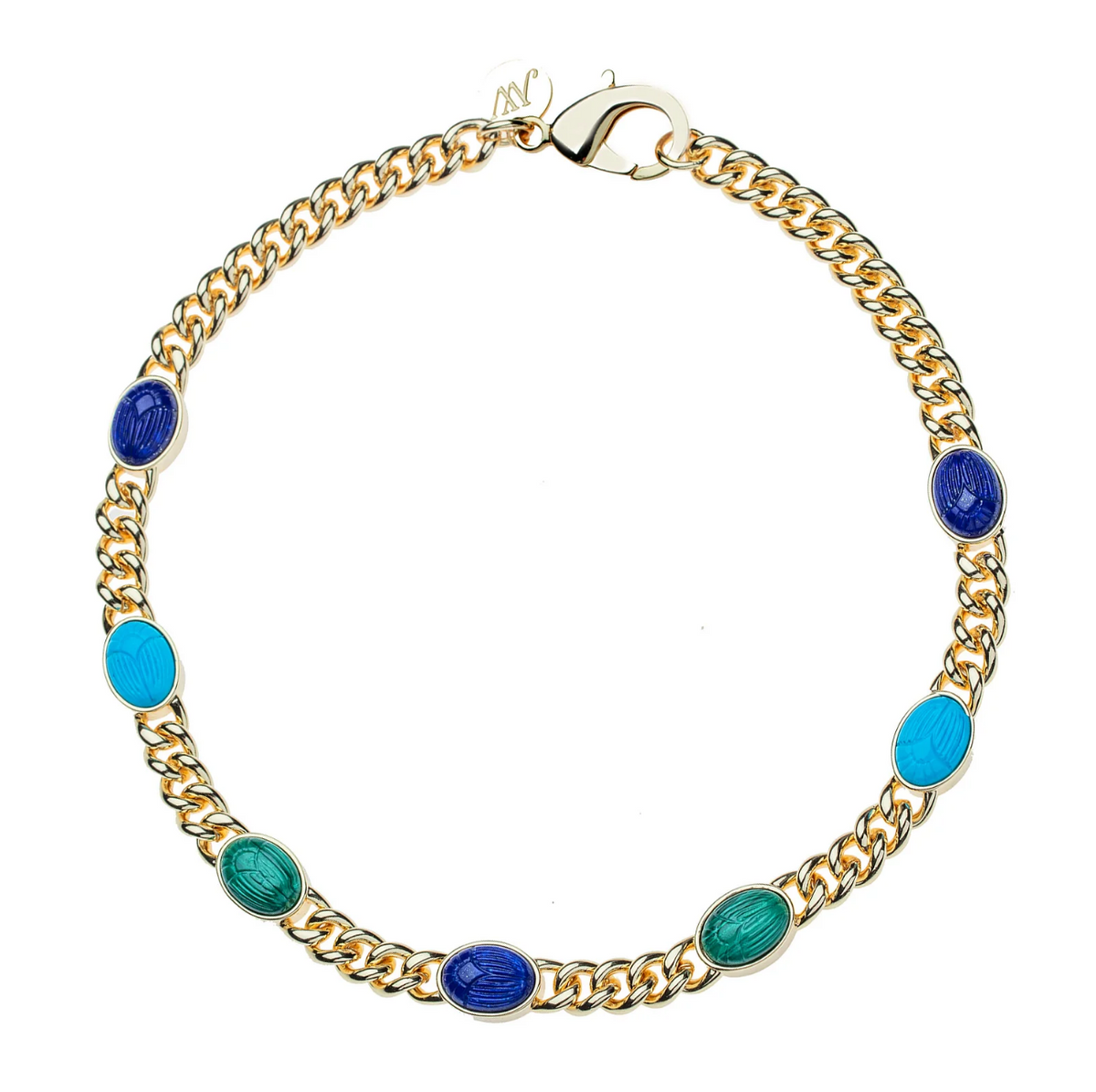 JW PROTECT SCARAB CURB CHAIN NECKLACE