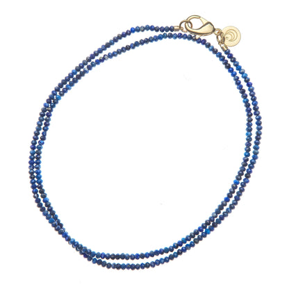 JW DOUBLE WRAP DIAMOND CUT NECKLACE IN LAPIS