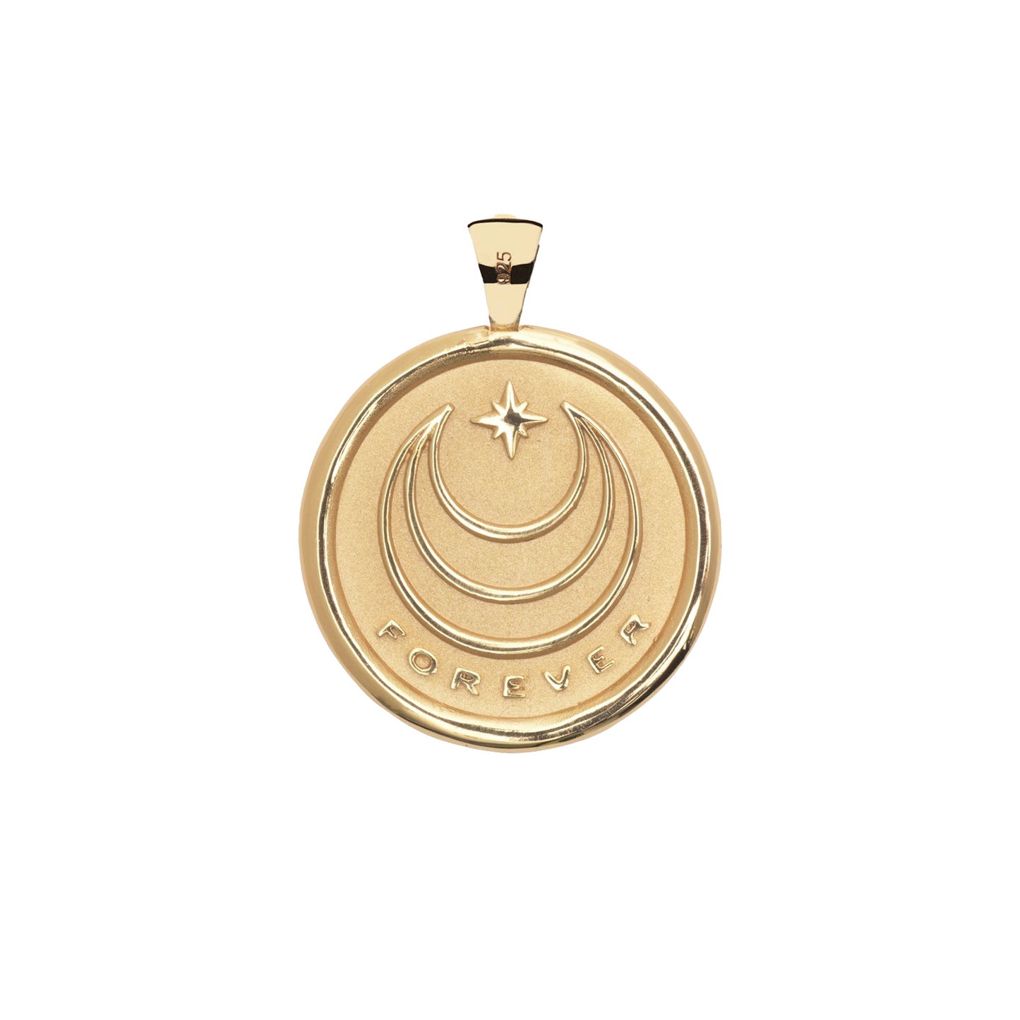 JW ORIGINAL PENDANT COIN W/ROLO CHAIN - FOREVER - GOLD