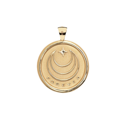 JW ORIGINAL PENDANT COIN W/ROLO CHAIN - FOREVER - GOLD
