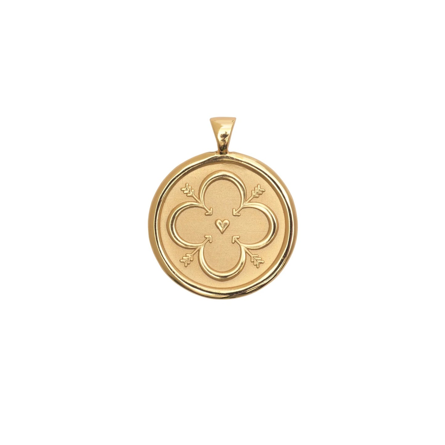 JW SMALL PENDANT COIN W/ ROLO CHAIN - LOVE - GOLD