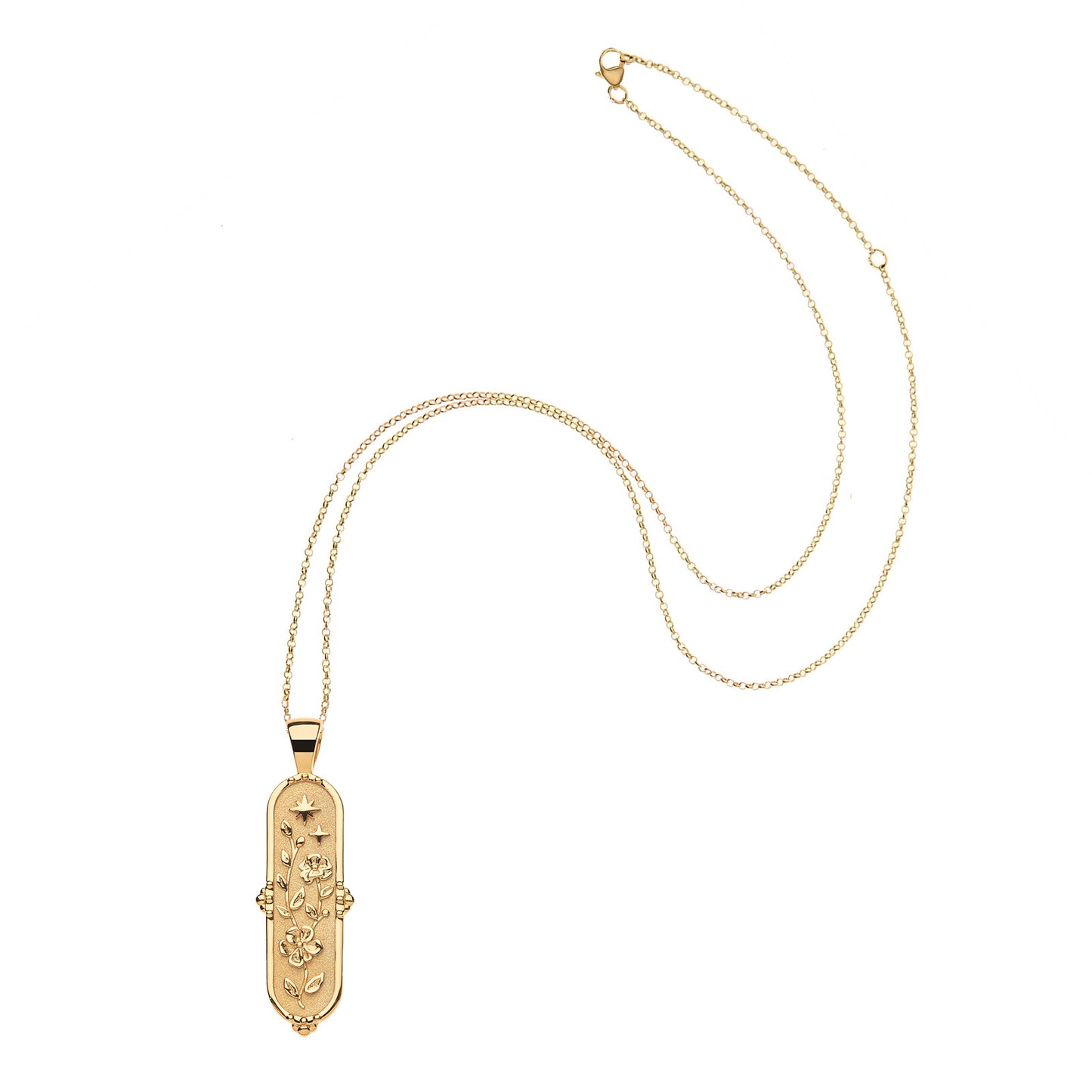 JW JOY CAMELLIA DOGTAG PENDANT 18-20" DELICATE ADJ CHAIN