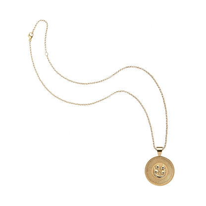 JW SMALL PENDANT COIN W/ ROLO CHAIN - LUCKY - GOLD
