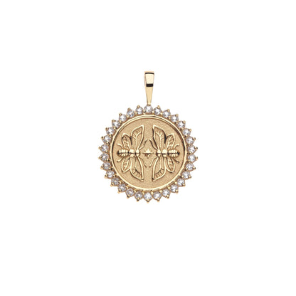 JW SISTERS PETITE EMBELLISHED COIN PENDANT 16"-18"