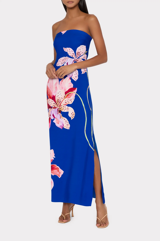 VERA SATIN FLORAL MAXI DRESS