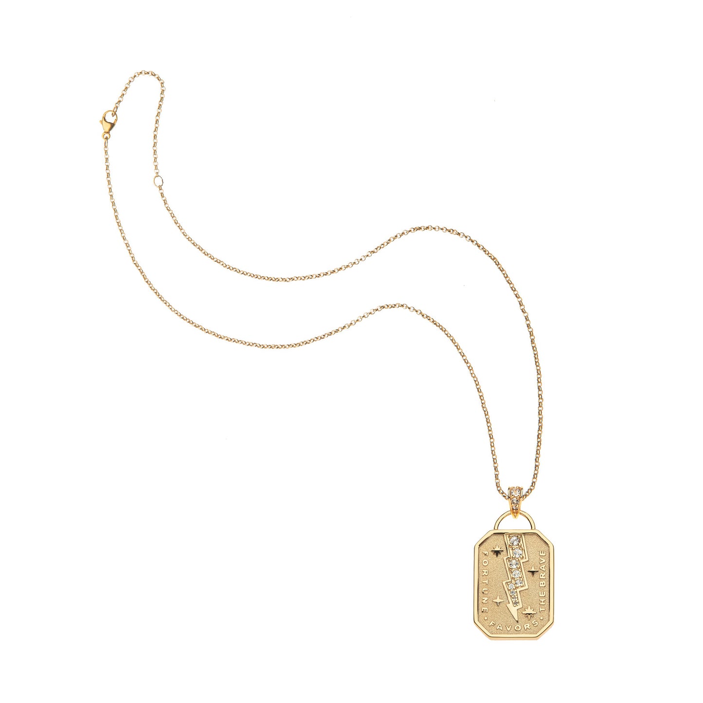 JW LUCKY BOLD AND THE BRAVE DOGTAG PENDANT 16-18" CLASSIC ROLO