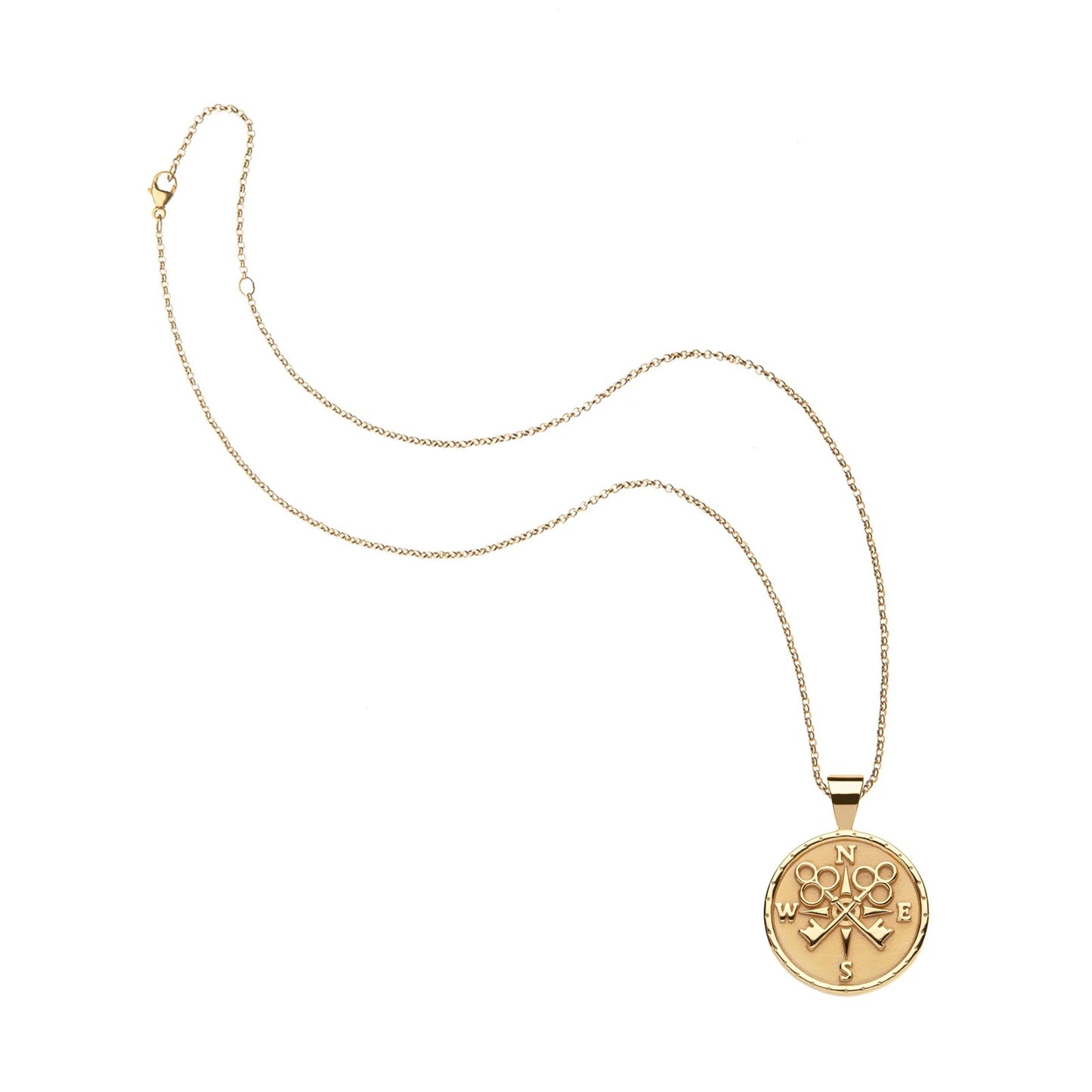 JW SMALL PENDANT COIN W/ ROLO CHAIN - FOREVER - GOLD