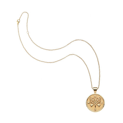 JW SMALL PENDANT COIN W/ ROLO CHAIN - FOREVER - GOLD
