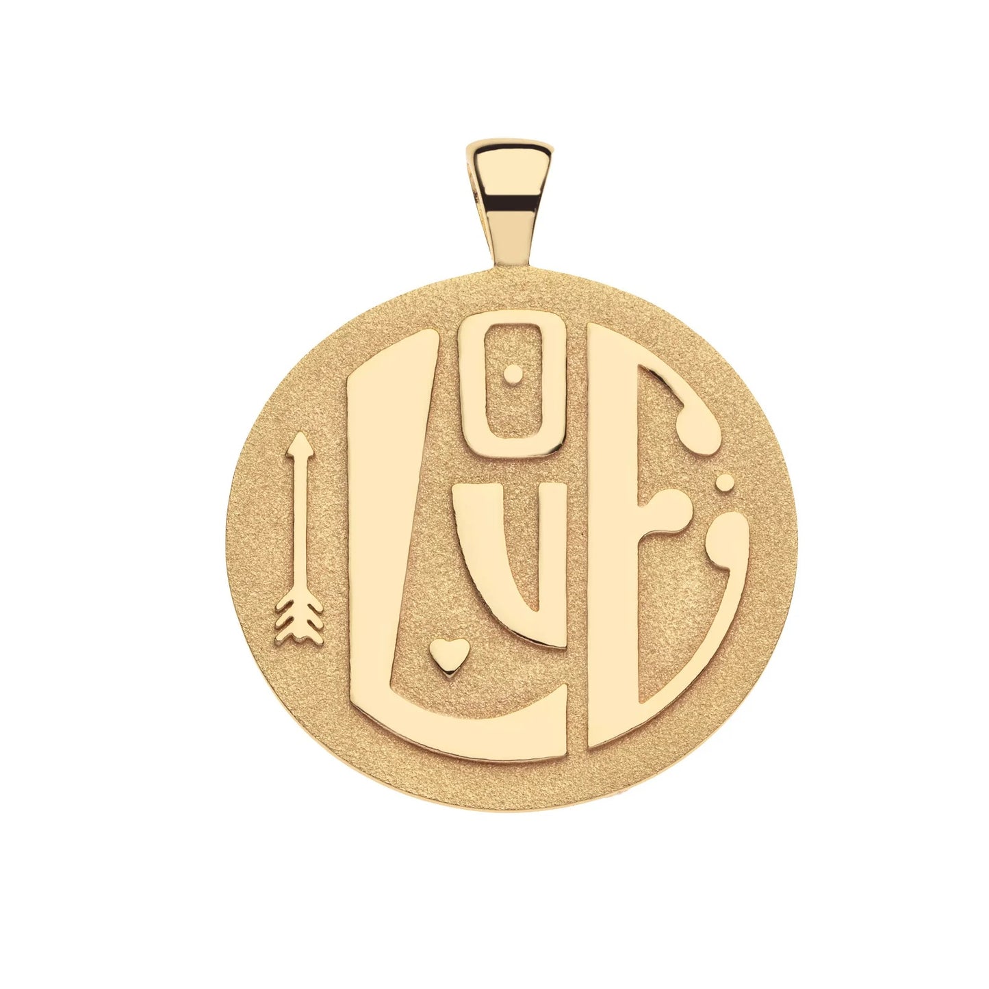 JW JUMBO LOVE PENDANT 18" w/ROLO CHAIN