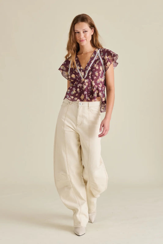 LEYLA TOP IN COTTON VOLIE PRIN