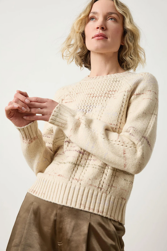 OPEN STITCH CREW NECK SWEATER