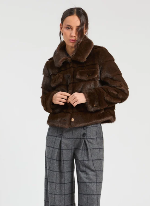 CHOCOLATE BROWN FUR JACKET