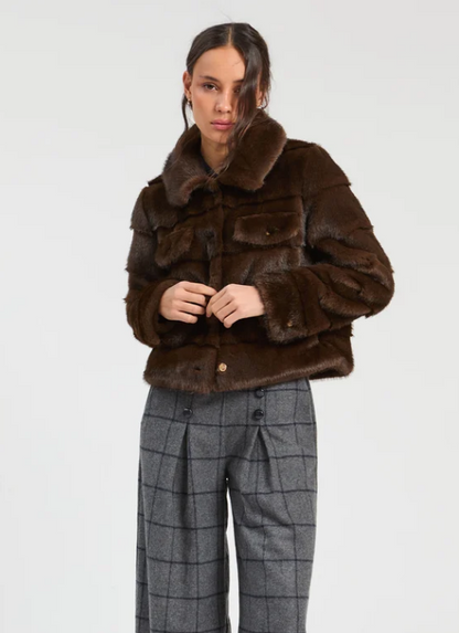 CHOCOLATE BROWN FUR JACKET