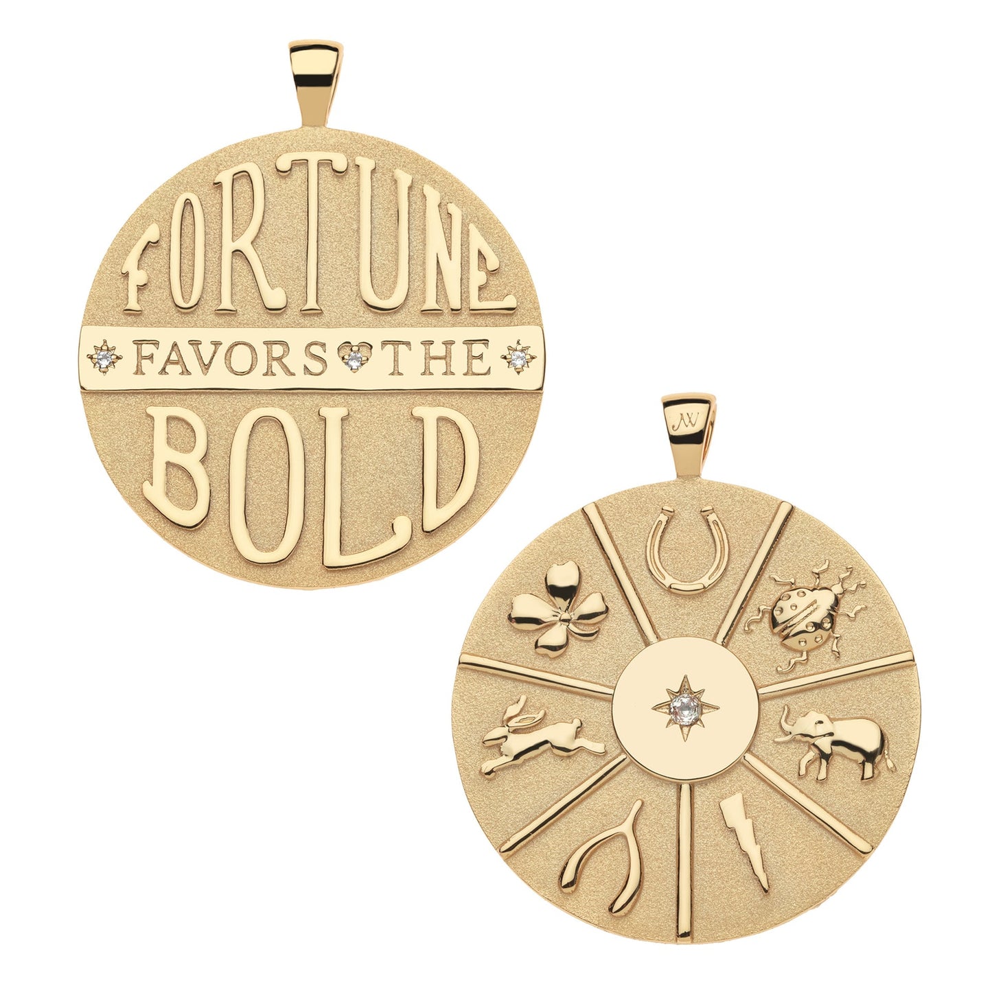 JW JUMBO LUCKY SIGNS PENDANT 16-18" ROLO