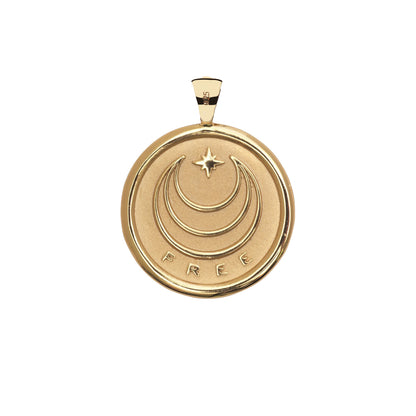 JW ORIGINAL PENDANT COIN W/ROLO CHAIN - FREE - GOLD