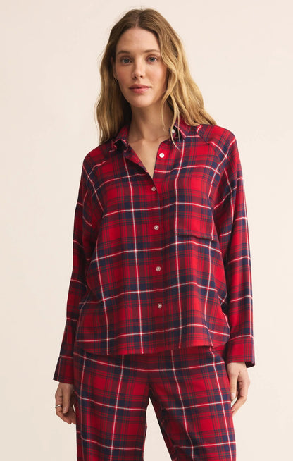 RIVER PLAID BUTTON UP