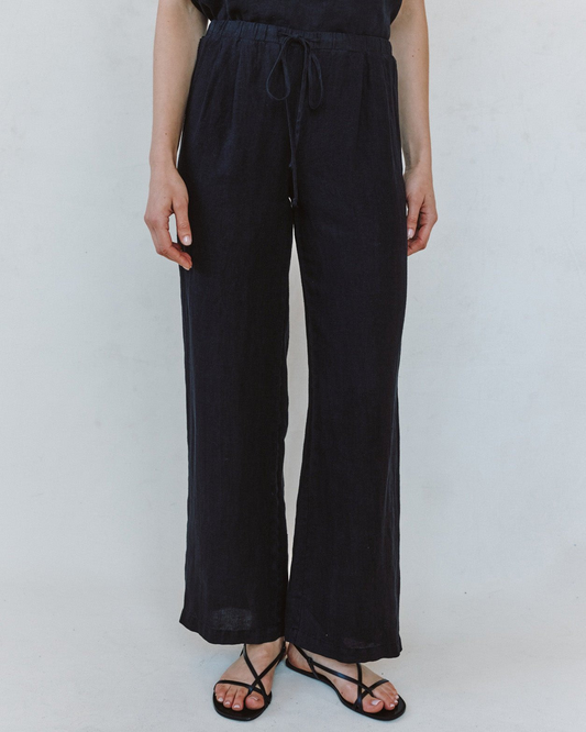 BEACH PANT WITH LATTICE STRIPE
