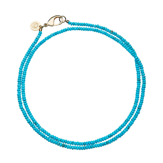 JW DOUBLE WRAP DIAMOND CUT NECKLACE IN TURQ