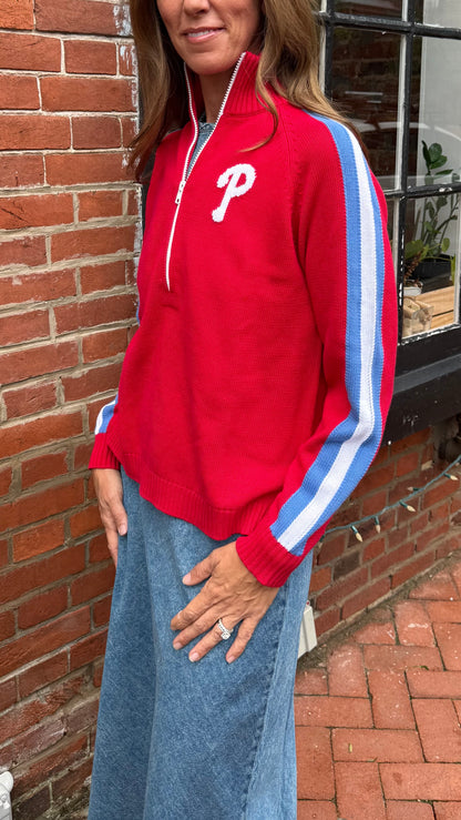 PHILLIES 1/2 ZIP SWEATER