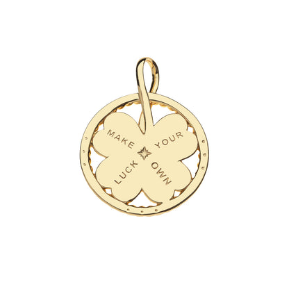 JW LUCKY CLOVER CUTOUT PENDANT COIN CLASSIC ROLO 16-18"
