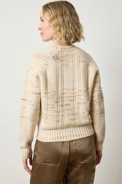 OPEN STITCH CREW NECK SWEATER