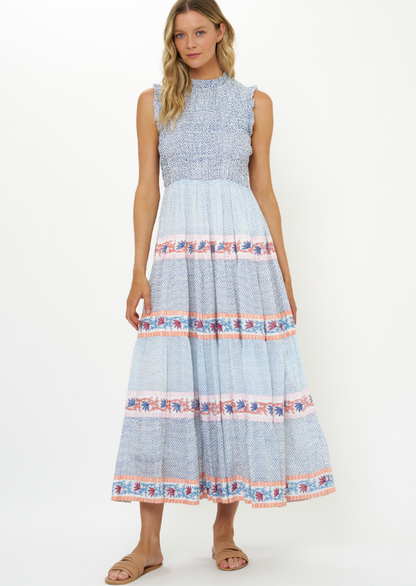 SLEEVELESS SMOCKED MAXI 136