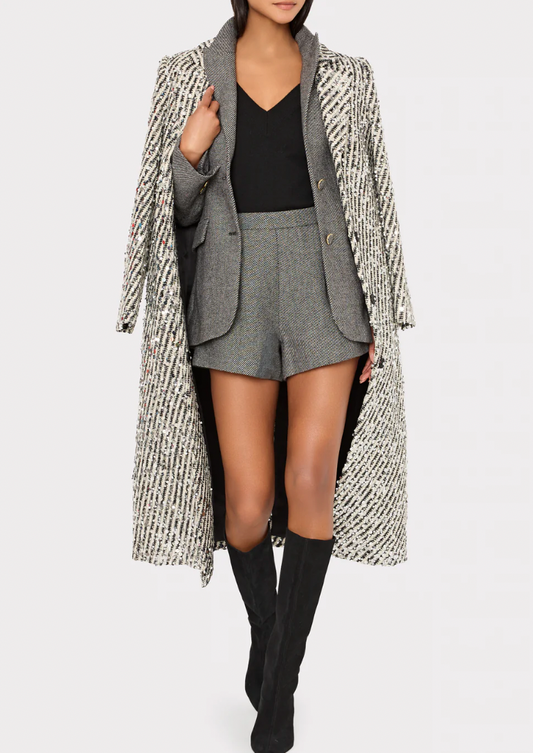 WANDA SEQUIN STRIPE COAT