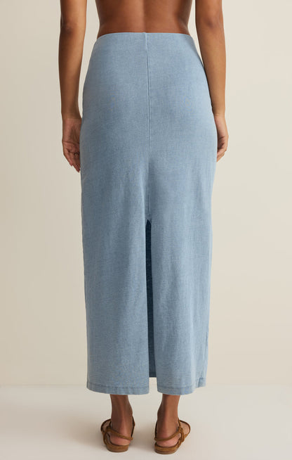 GAIL JERSEY DENIM MIDI SKIRT